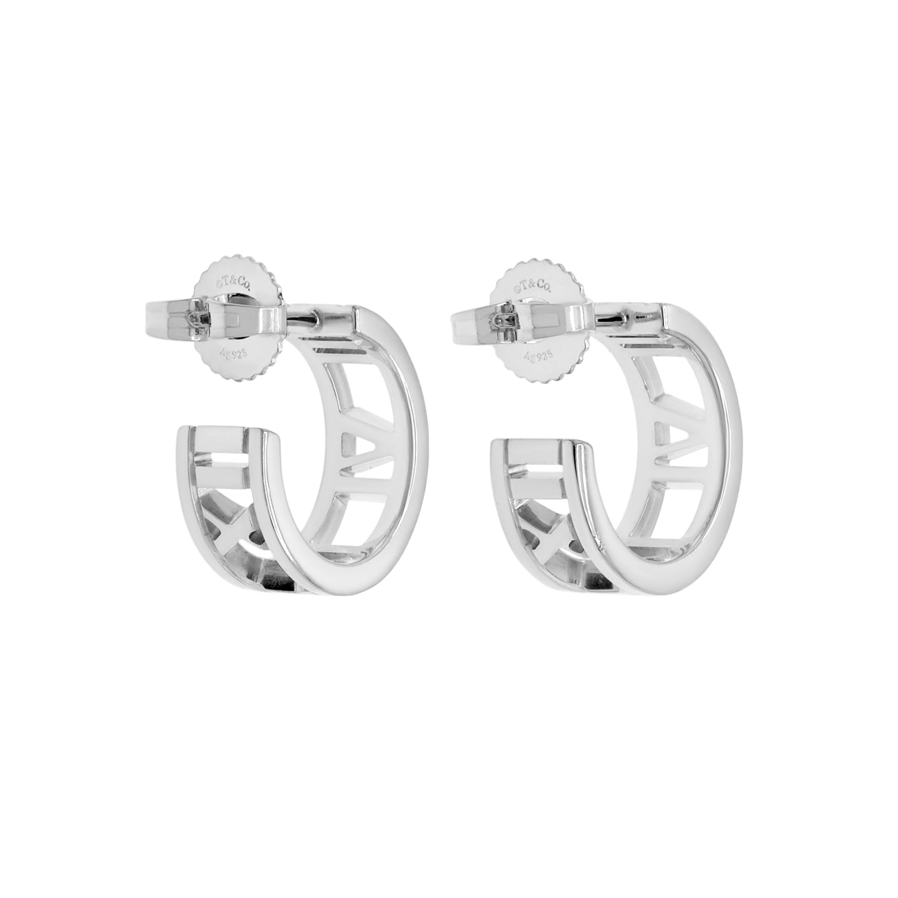 Exclusive Tiffany & Co. Sterling Silver Atlas Hoop Earrings — Side View