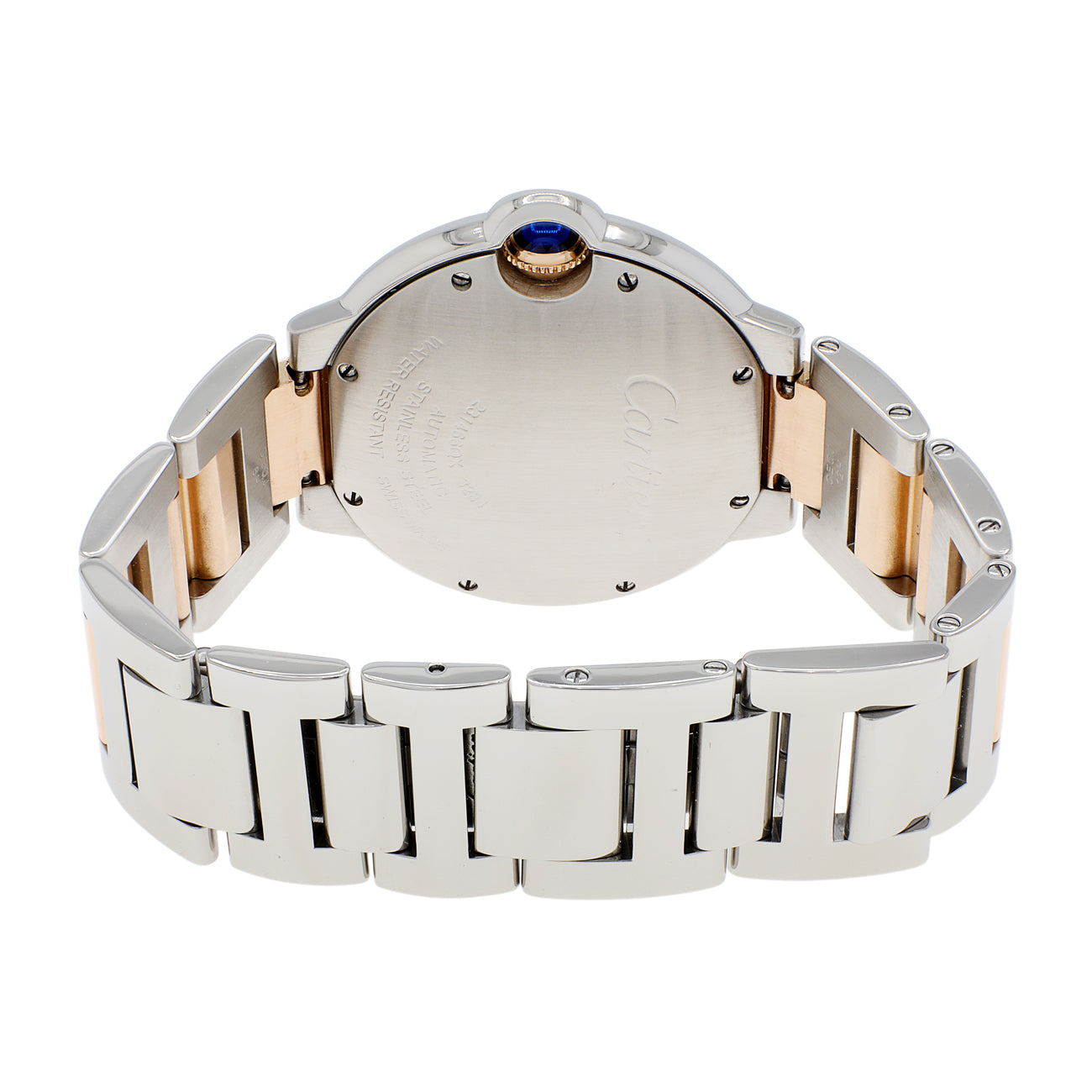 Exclusive Cartier Stainless Steel 18K Rose Gold Ballon Bleu 36mm W6920033 — Side View