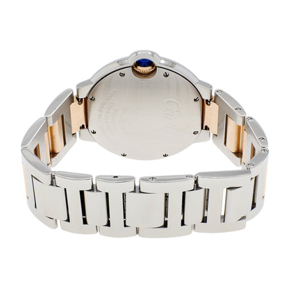 Exclusive Cartier Stainless Steel 18K Rose Gold Ballon Bleu 36mm W6920033 — Side View
