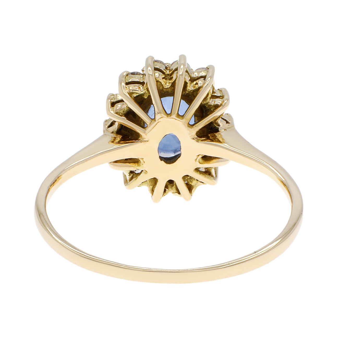 Exclusive 18K Yellow Gold 1.01 Carat Sapphire Halo Ring — 4.25 — Side View