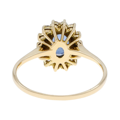 Exclusive 18K Yellow Gold 1.01 Carat Sapphire Halo Ring — 4.25 — Side View