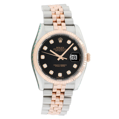 Exclusive Rolex 18K Rose Gold Stainless Steel Datejust 36 116231 — Front View
