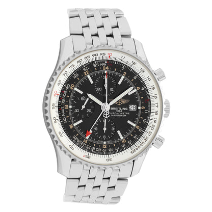 Exclusive Breitling Stainless Steel Navitimer World A2432212/B726 — Front View