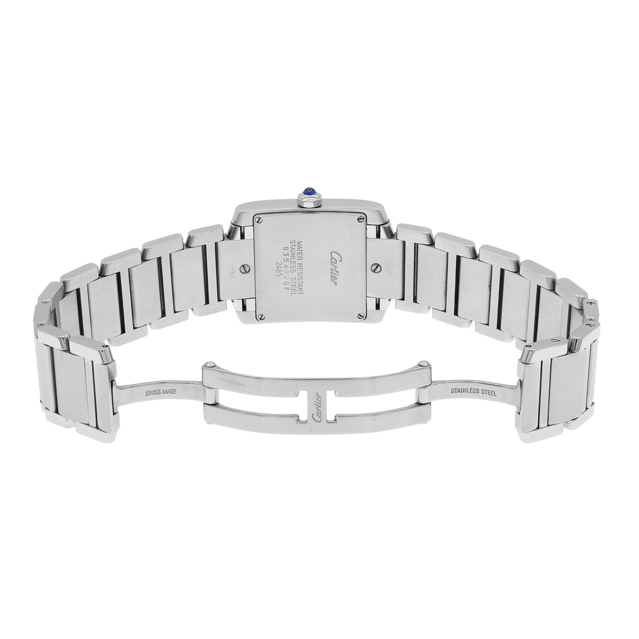 Exclusive Cartier Stainless Steel Tank Francaise Medium W51011Q3 — Top View