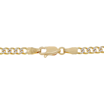 Exclusive 18K Yellow/White Gold Italian Curb Bracelet — Side View