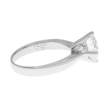 Exclusive Platinum 2.01 Carat Solitaire Diamond Ring — 3.5 — Side View