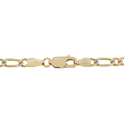 Exclusive 18K Yellow/White Gold Italian Figaro Bracelet — Side View