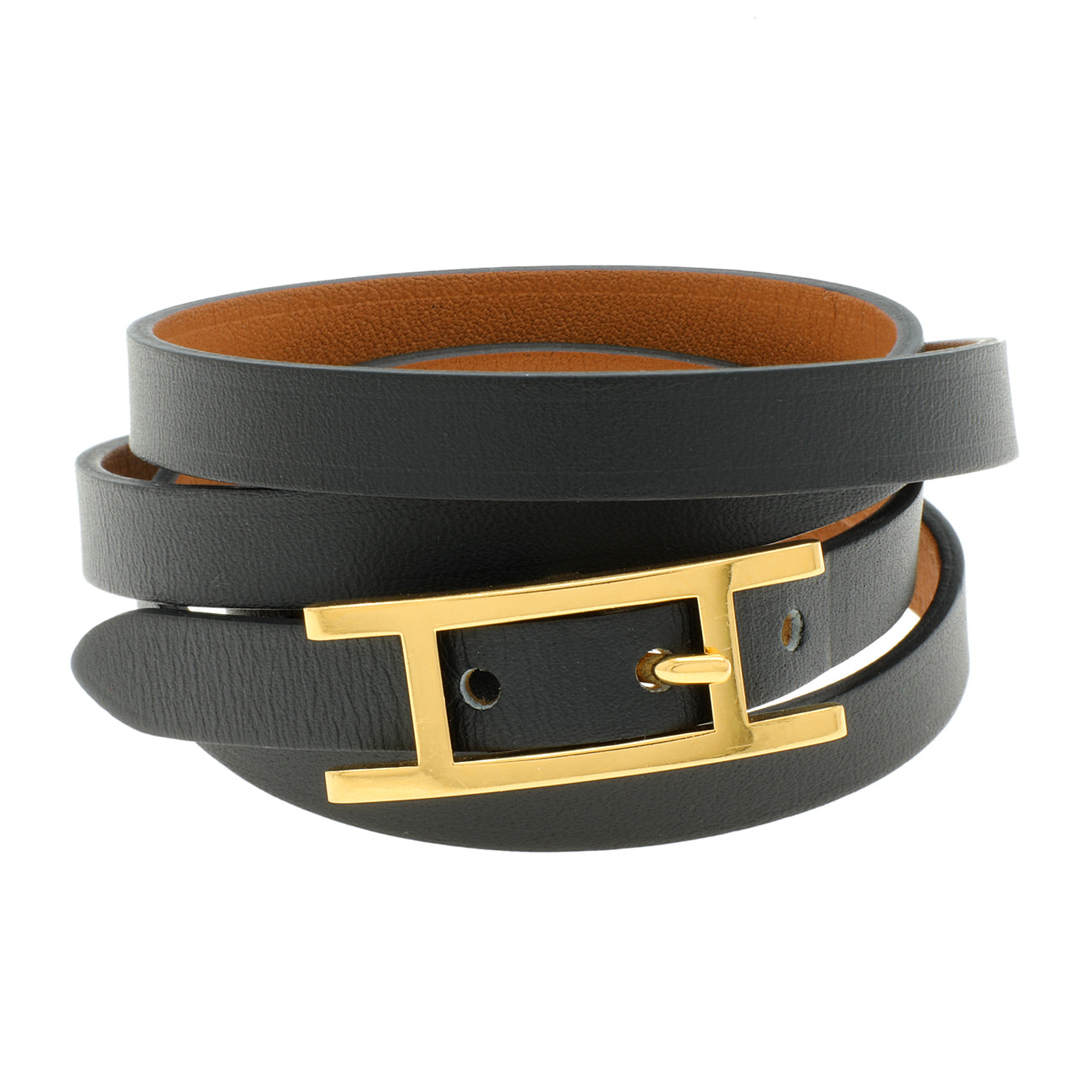 Exclusive Hermes Chamonix Hapi 4 Tour Wrap Bracelet — Front View