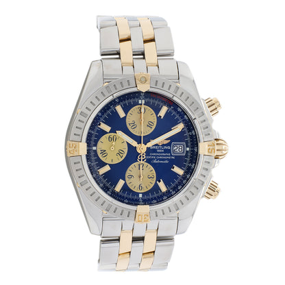 Exclusive Breitling Stainless Steel 18K Yellow Gold Chronomat Evolution B13356 — Front View