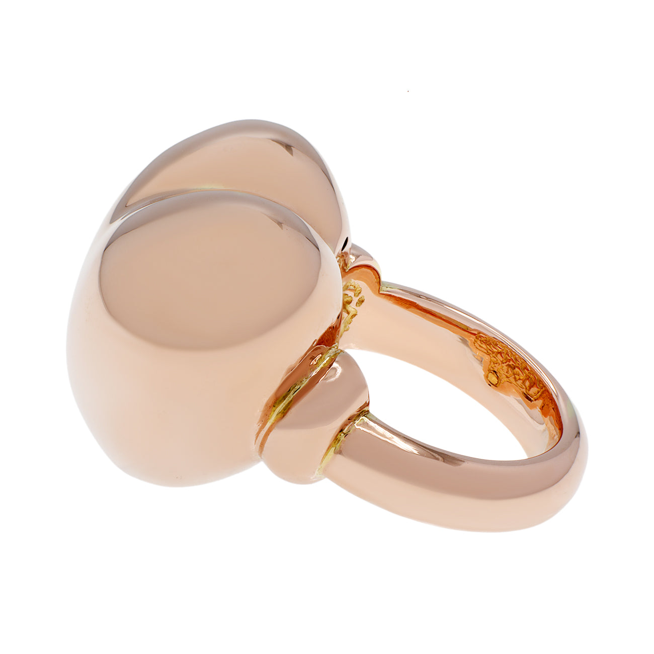 Exclusive 18K Rose Gold Puffy Heart Ring — Side View