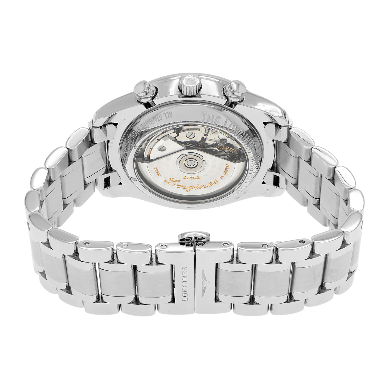 Exclusive Longines Stainless Steel Master Collection Chronograph Mooonphase L2.673.4.78.6 — Side View