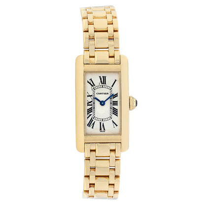 Exclusive Cartier 18K Yellow Gold Tank Americaine W26015K2 — Front View