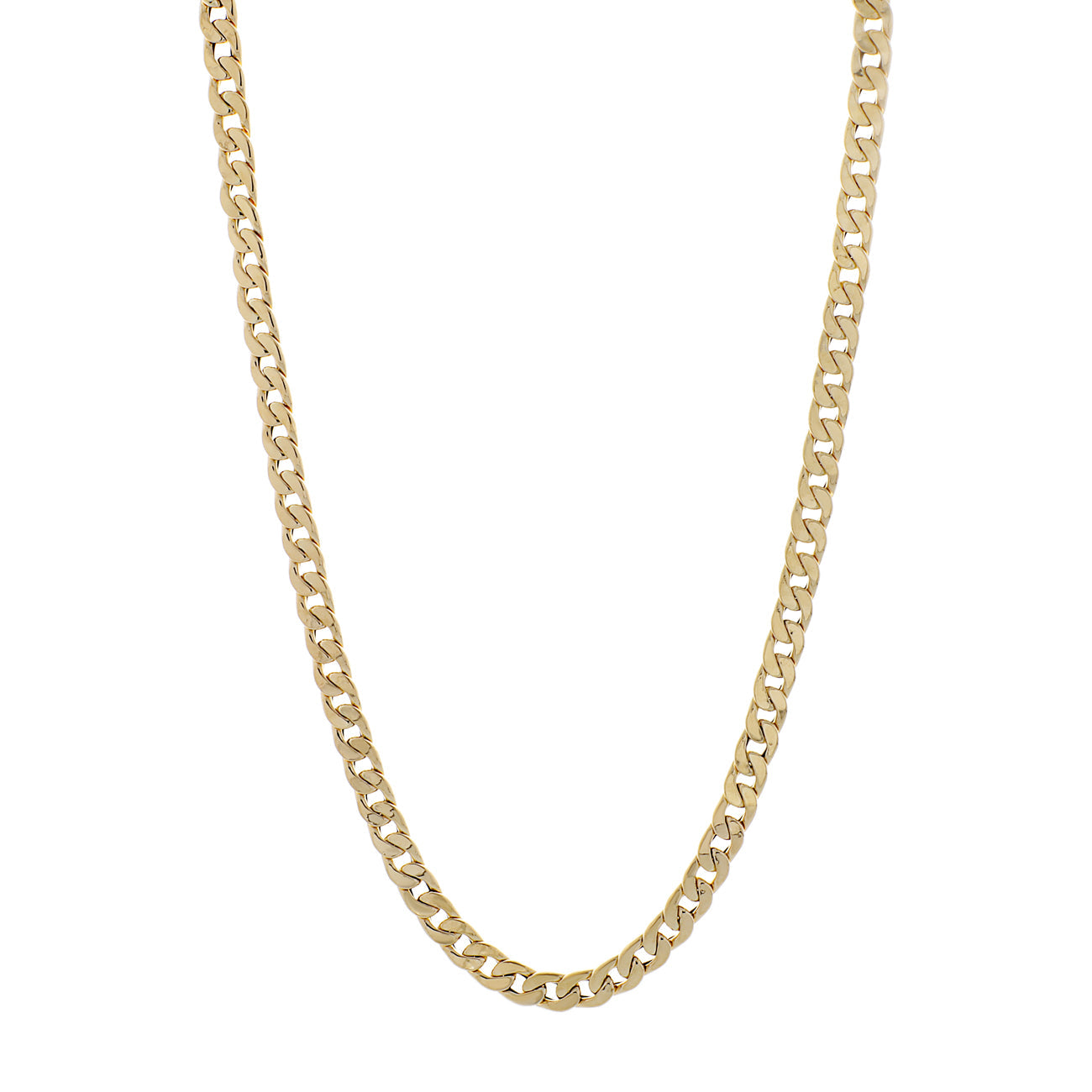 Exclusive 18K Yellow Gold Curb Link Chain — Front View