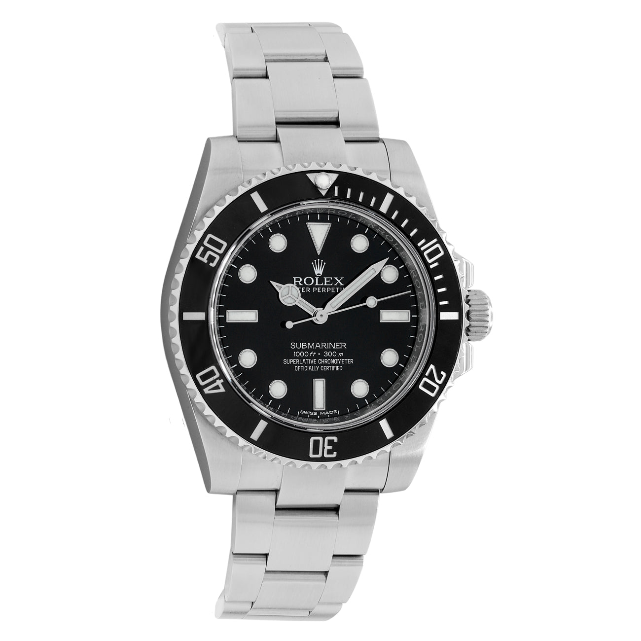 Exclusive Rolex Stainless Steel Submariner 114060 — Front View