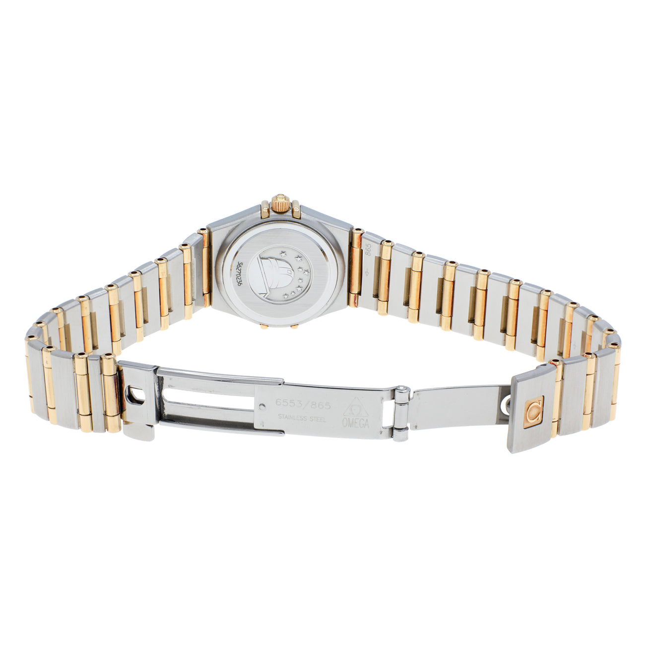 Exclusive Omega Stainless Steel 18K Yellow Gold Constellation Quartz 1262.10.00 — Top View