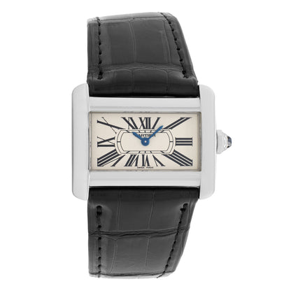 Exclusive Cartier Stainless Steel Tank Divan 2599 — Front View