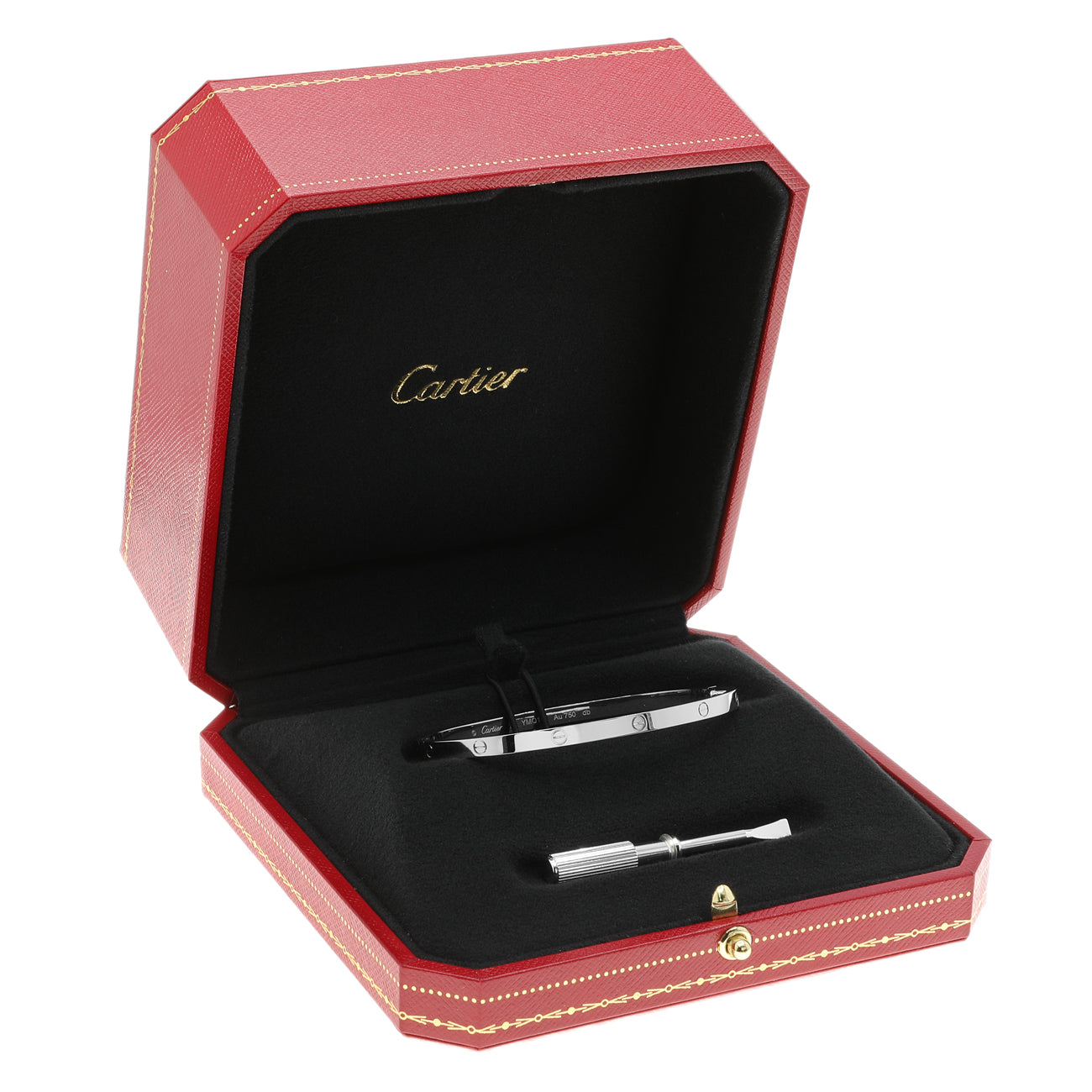 Exclusive Cartier 18K White Gold Small Love Bracelet — Top View