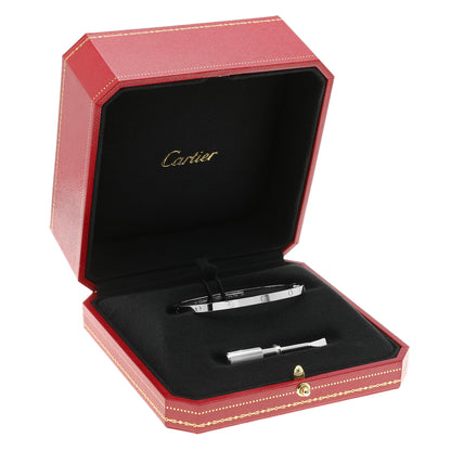 Exclusive Cartier 18K White Gold Small Love Bracelet — Top View