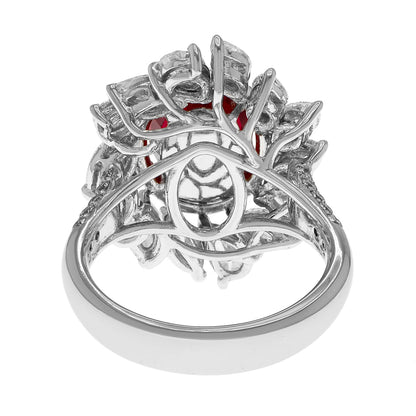 Exclusive Platinum 4.05 Carat Ruby Diamond Ring — 4.5 — Back View