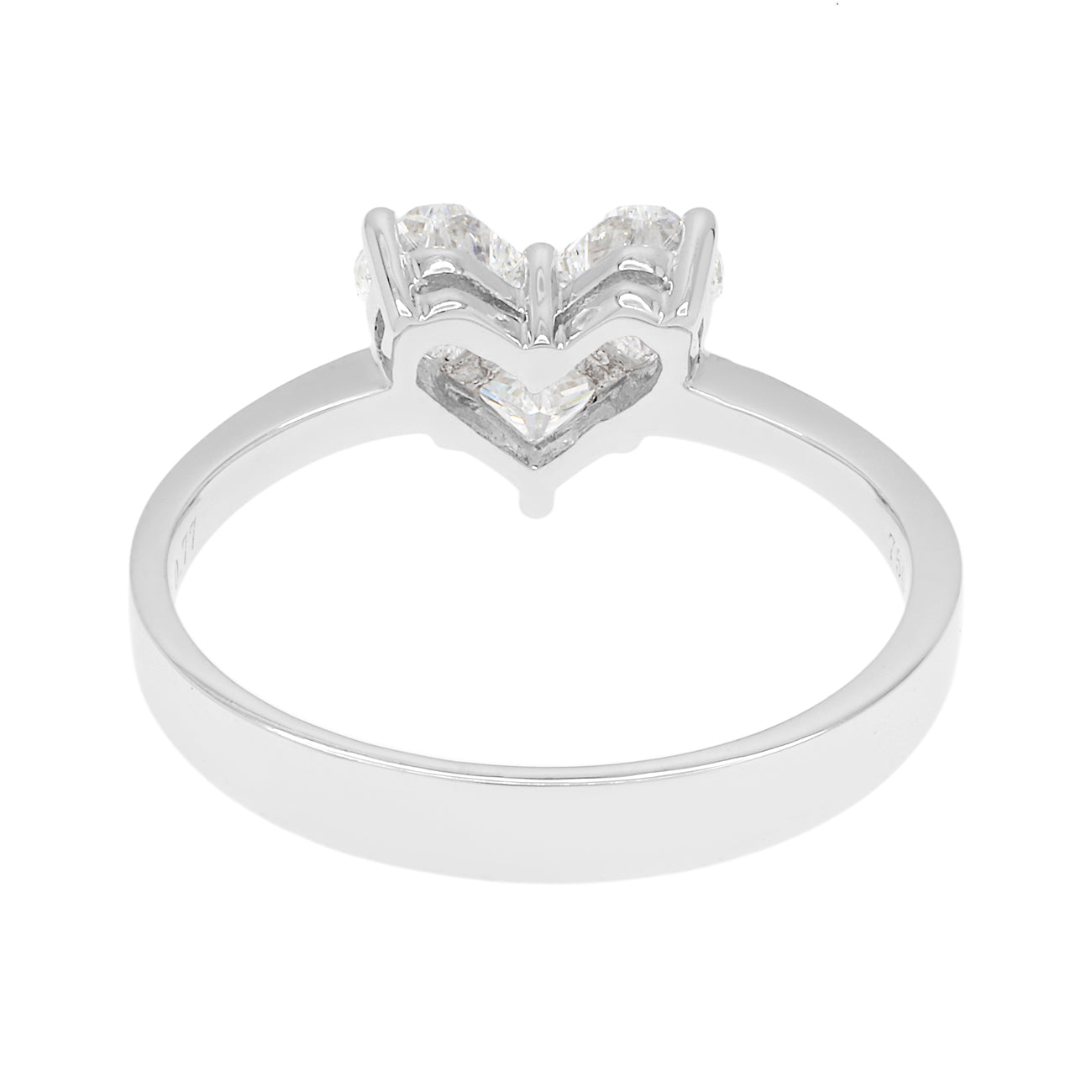 Exclusive 18K White Gold 0.77 Carat Diamond Heart Ring — 4.0 — Side View