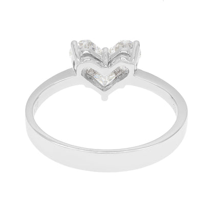 Exclusive 18K White Gold 0.77 Carat Diamond Heart Ring — 4.0 — Side View