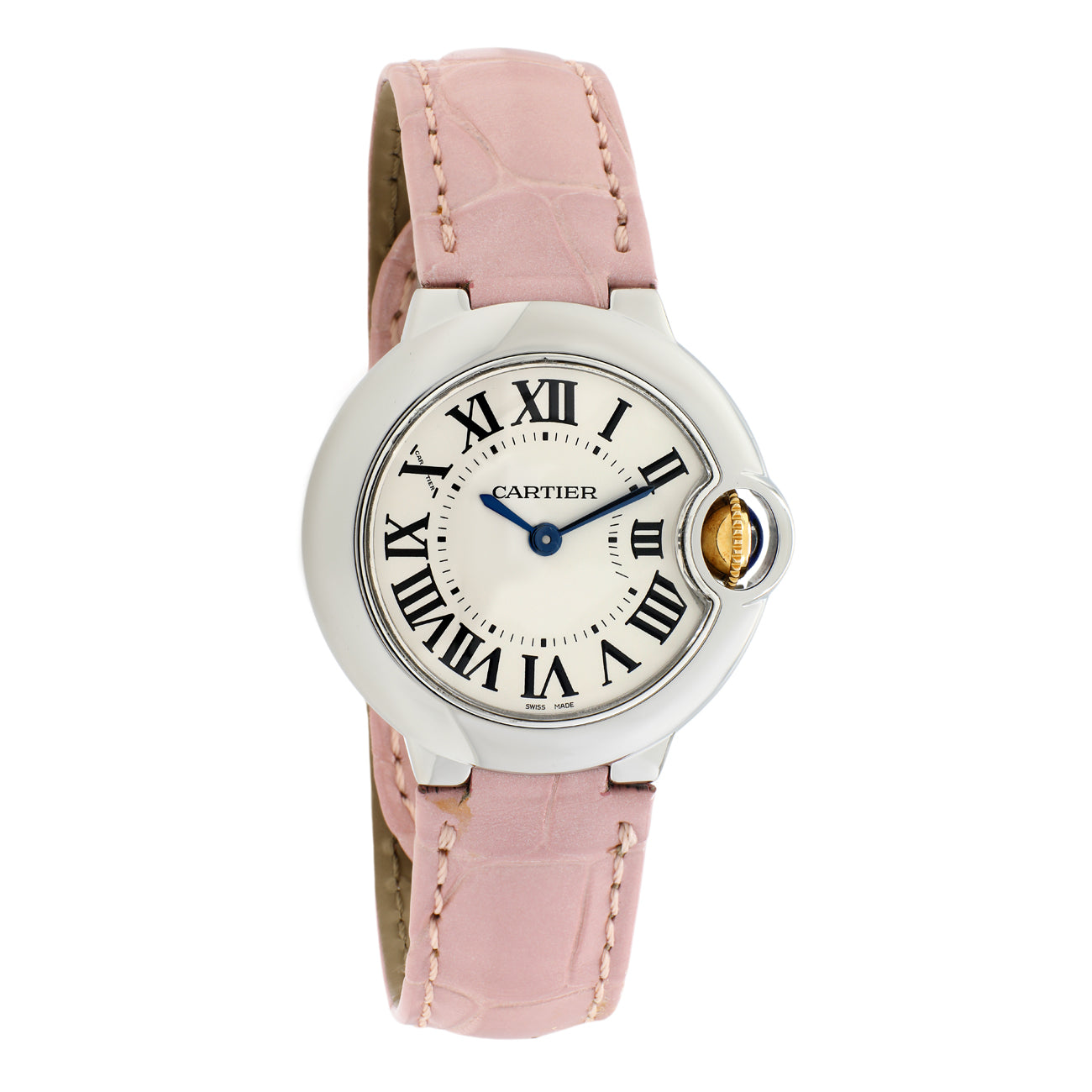 Exclusive Cartier Stainless Steel Ballon Bleu 28mm Quartz 3009 — Front View