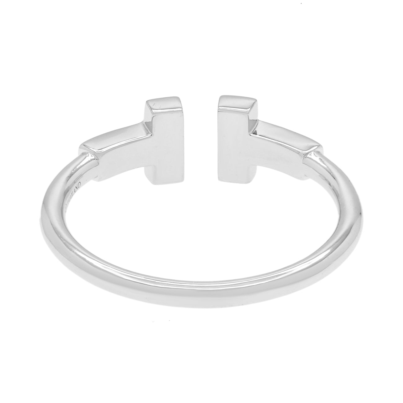 Exclusive Tiffany & Co. 18K White Gold T Wire Diamond Ring — Back View