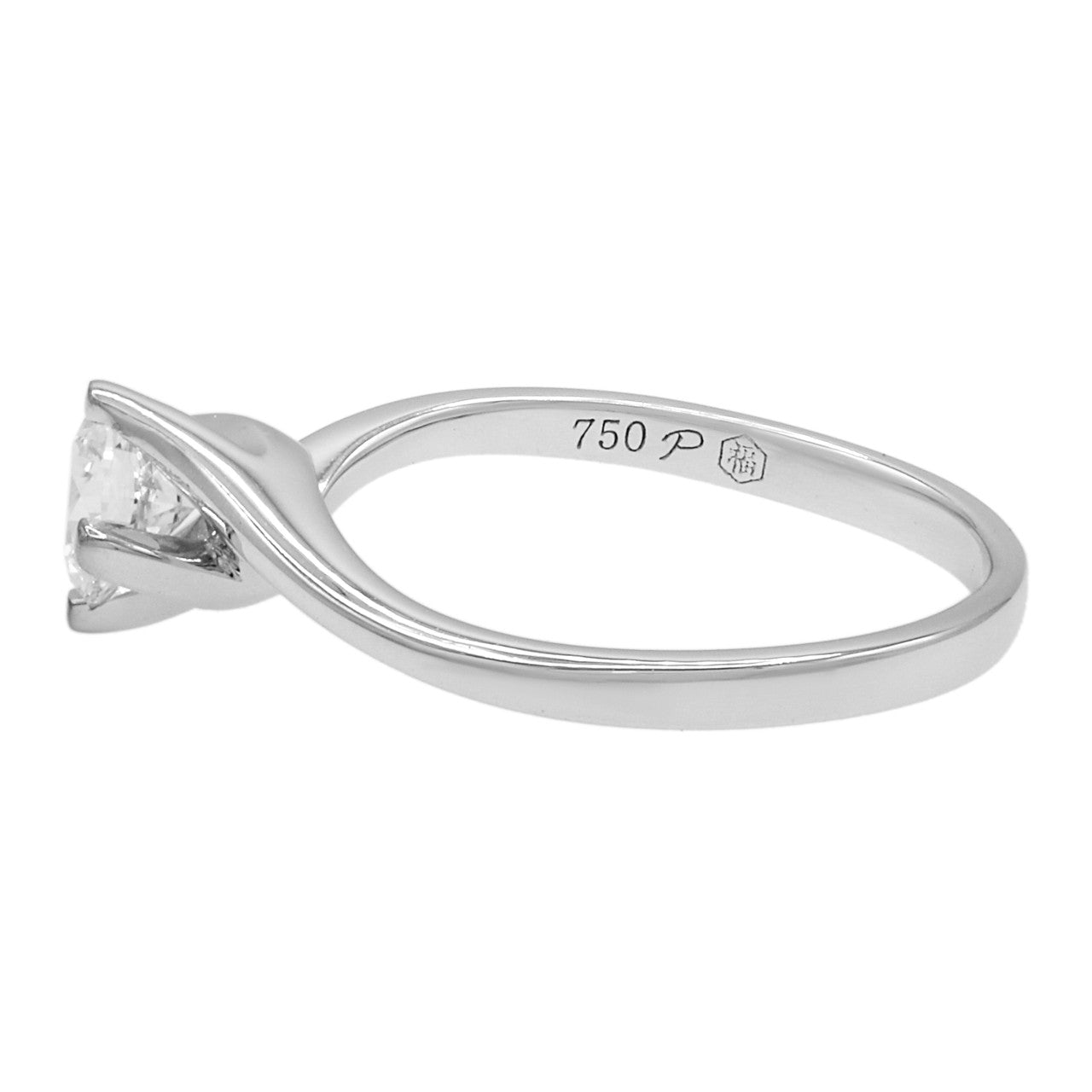 Exclusive 18K White Gold 0.40 Carat Diamond Solitaire Ring — 3.5 — Back View