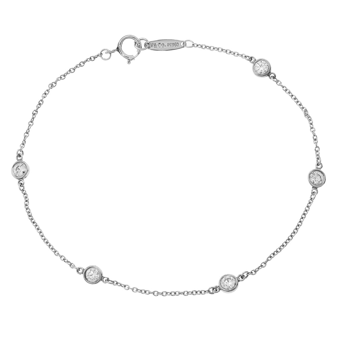Exclusive Tiffany & Co. Platinum Diamond by the Yard Bracelet — Front View