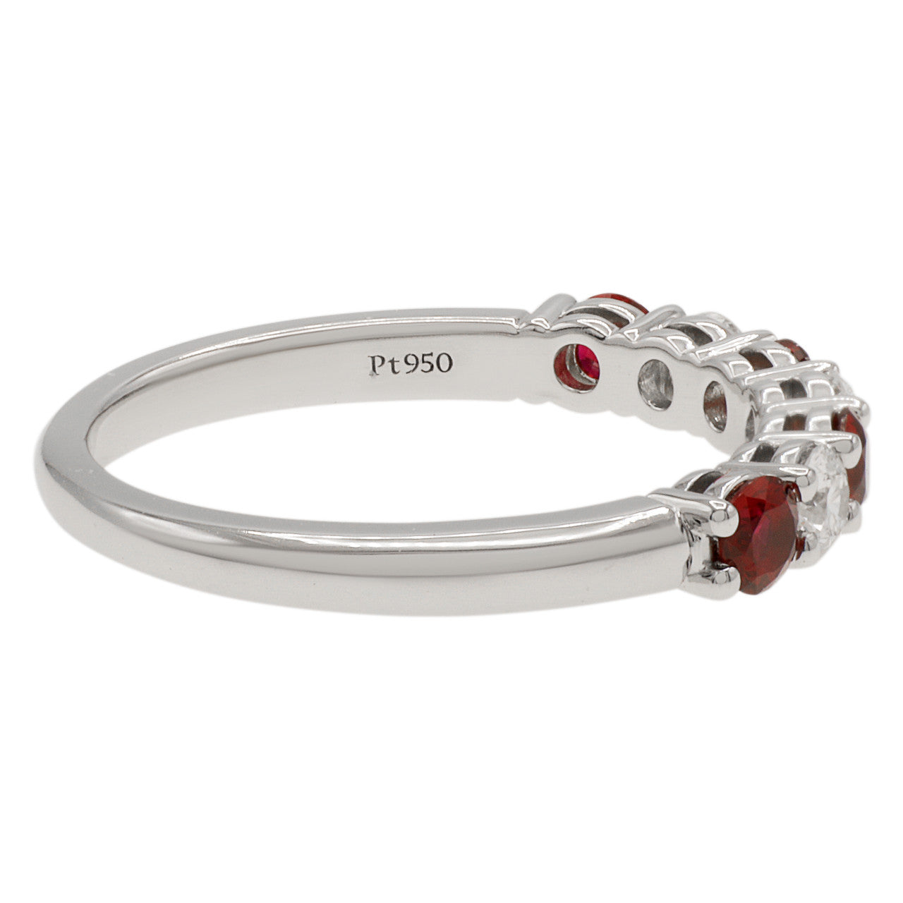 Exclusive Tiffany & Co. Platinum Diamond Ruby Forever Band Ring — Side View