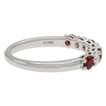 Exclusive Tiffany & Co. Platinum Diamond Ruby Forever Band Ring — Side View