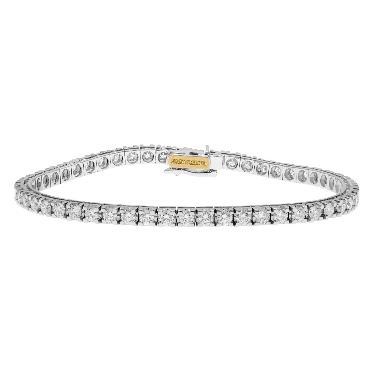 Exclusive 18K White Gold 4.02 Carat Diamond Tennis Bracelet — Front View