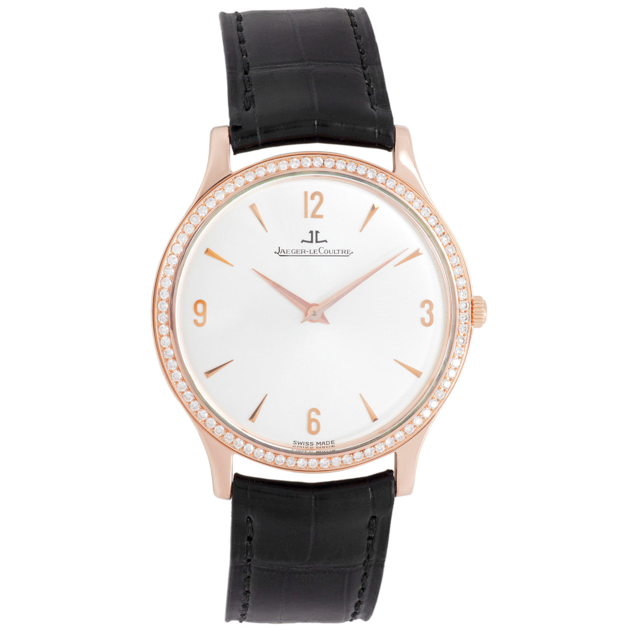Exclusive Jaeger-LeCoultre 18K Rose Gold Master Ultra Thin 145.2.79S — Front View