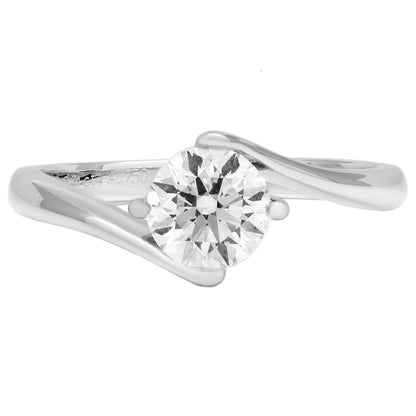 Exclusive 18K White Gold 0.74 Carat Diamond Solitaire Ring — 5 — Front View