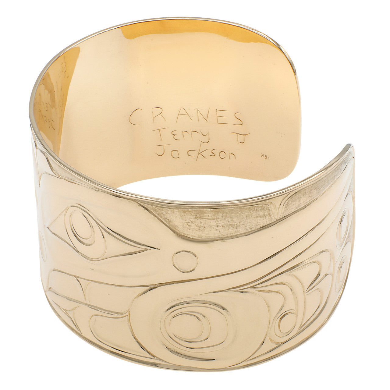 Exclusive 18K Yellow Gold Terry Jackson 'Cranes' Bracelet — Side View