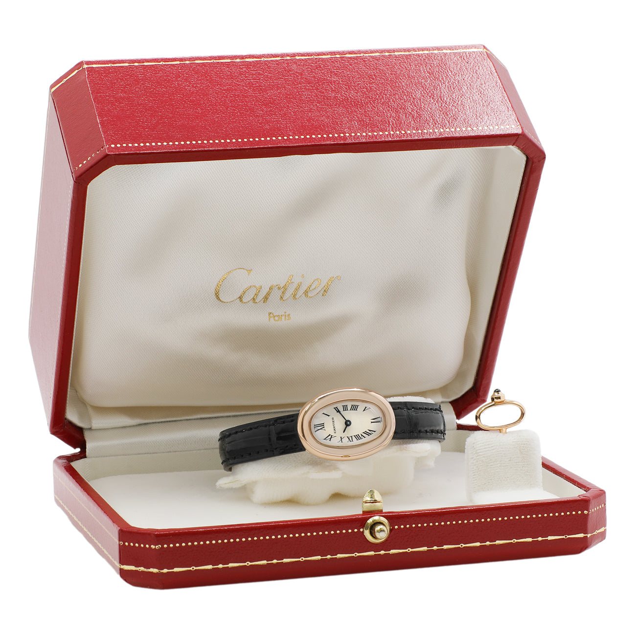 Exclusive Cartier 18K Rose Gold Mini Baignoire 2333 — Lifestyle View