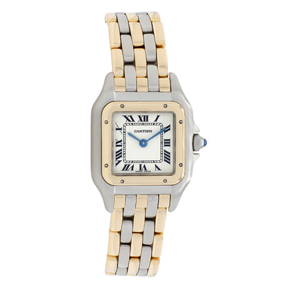 Exclusive Cartier Stainless Steel 18K Yellow Gold Panthere 166921 — Front View