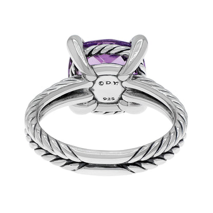 Exclusive David Yurman Sterling Silver Amethyst Diamond Chatelaine Ring — Side View