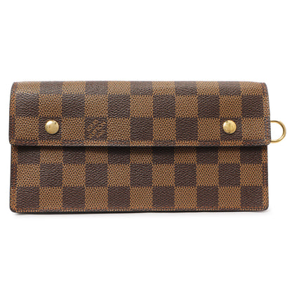 Exclusive Louis Vuitton Damier Ebene Accordeon Wallet — Front View