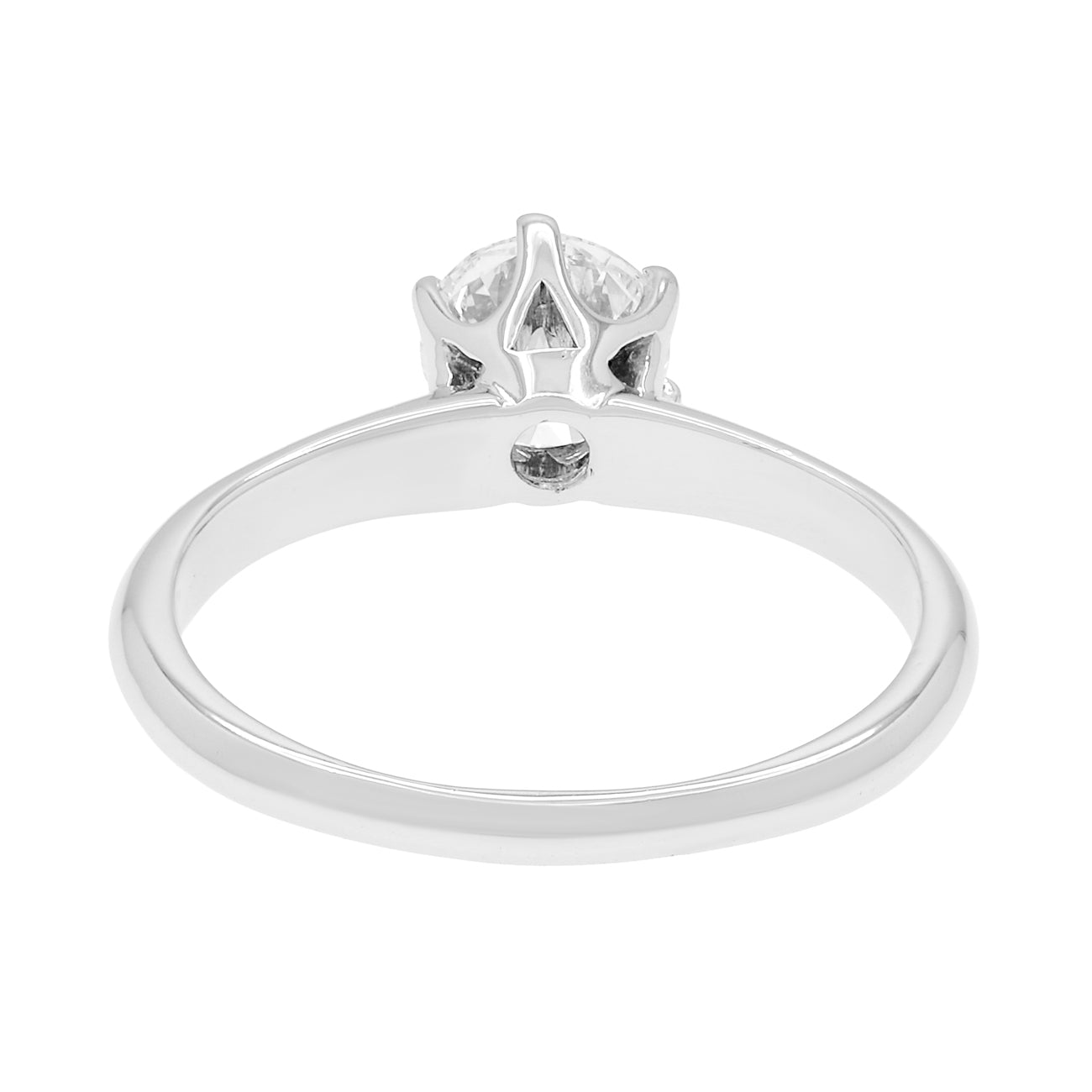 Exclusive 18K White Gold 0.70 Carat Diamond Solitaire Ring — 3.5 — Back View