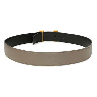 Exclusive Hermes Etain Black Epsom Box Constance H 40mm Belt — Side View