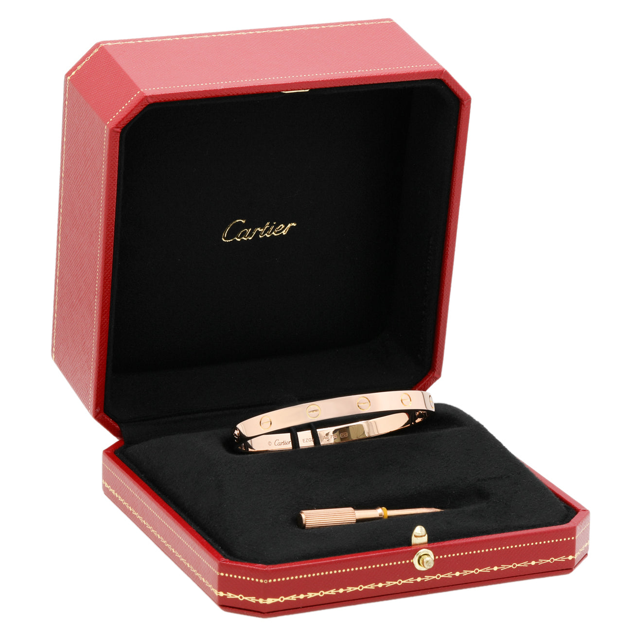 Exclusive Cartier 18K Rose Gold Classic Love Bracelet — Back View