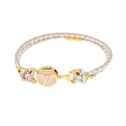 Exclusive Louis Vuitton Braided Calfskin Clic It Fun and Sun Bracelet — Back View