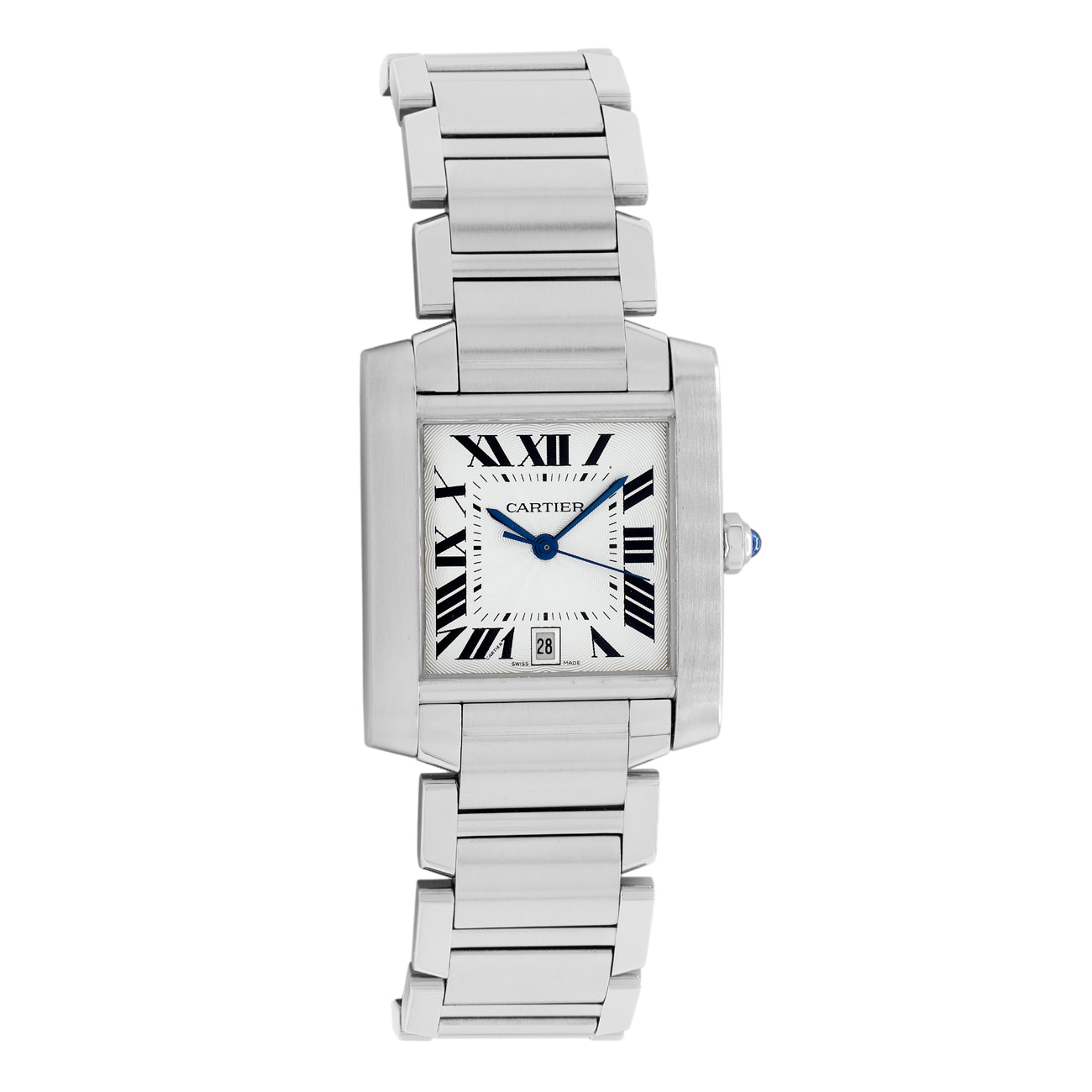 Exclusive Cartier Stainless Steel Tank Francaise Automatic W51002Q3 — Front View