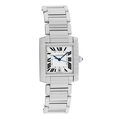 Exclusive Cartier Stainless Steel Tank Francaise Automatic W51002Q3 — Front View