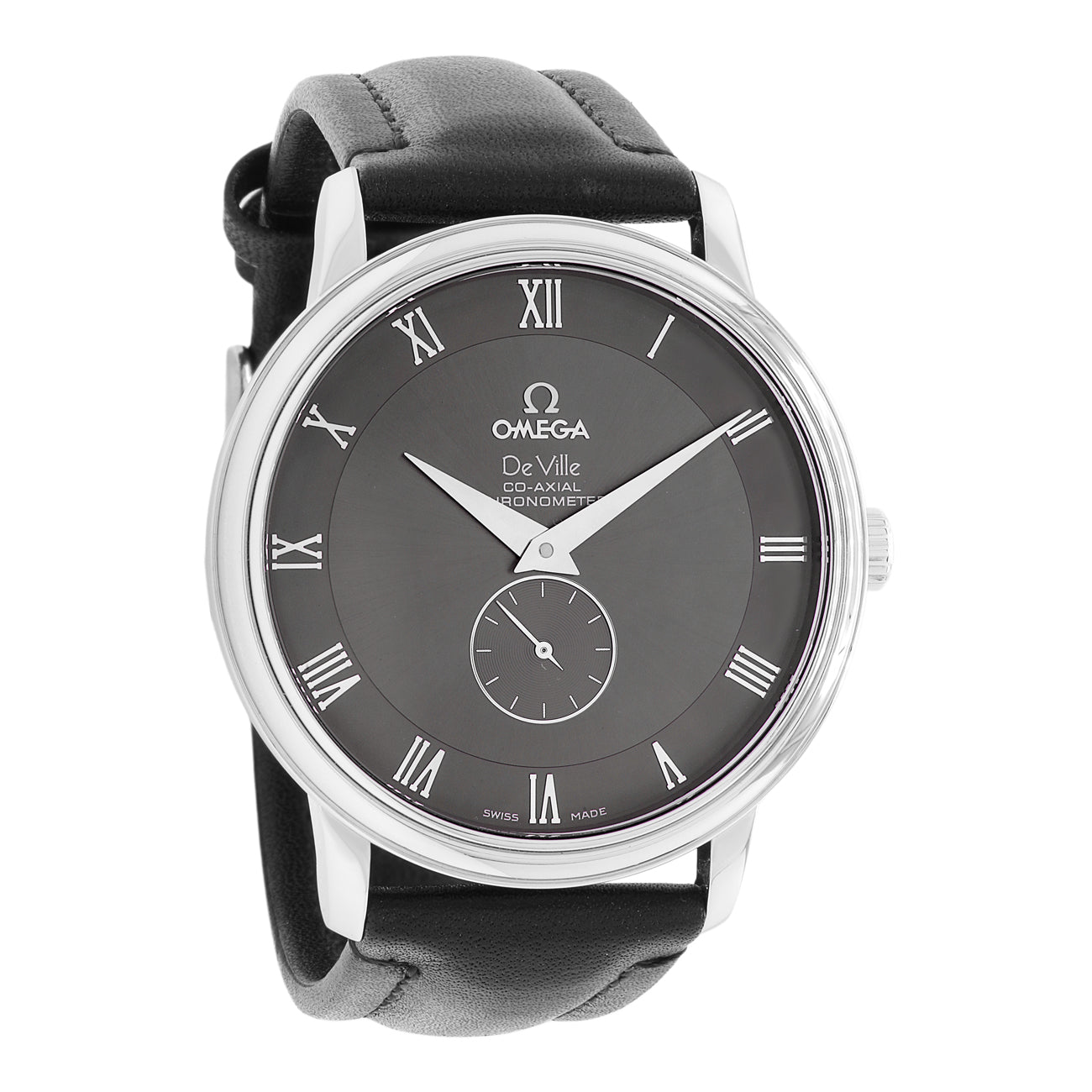 Exclusive Omega Stainless Steel De Ville Prestige 4813.40.01 — Front View