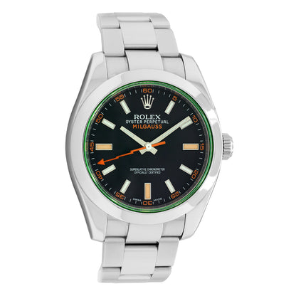 Exclusive Rolex Stainless Steel Oyster Perpetual Milgauss 116400GV — Front View