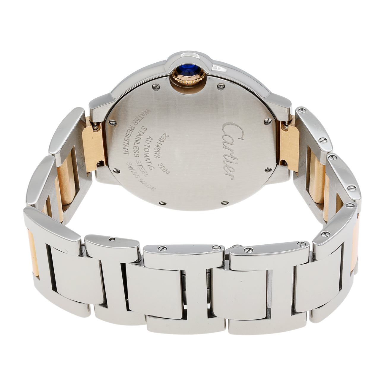 Exclusive Cartier Stainless Steel 18K Rose Gold Ballon Bleu 36mm W6920033 — Side View