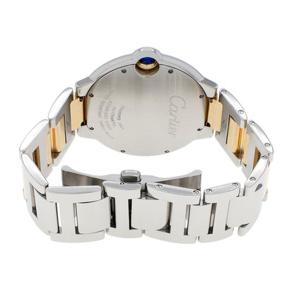 Exclusive Cartier Stainless Steel 18K Yellow Gold Ballon Bleu 42mm Automatic W69009Z3 — Side View