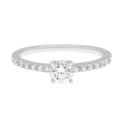 Exclusive 18K White Gold 0.61 Carat Diamond Ring — 5.0 — Front View